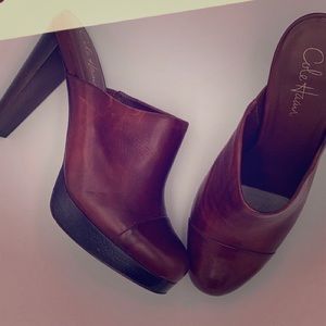 Cole Haan Platform Mule- Saddle Leather Sz 8.5